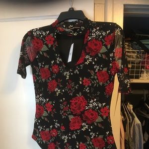 Red rose bodysuit